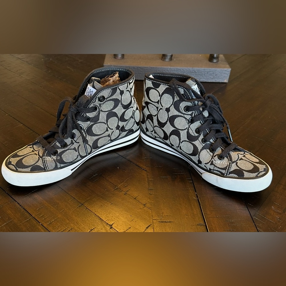 COACH POPPY CHAN PEPPER HIGH TOP SNEAKERS - Picture 5 of 11